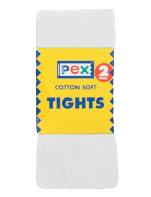 Super Soft Cotton Rich Tights 2 pack - White (Reception - Year 2)